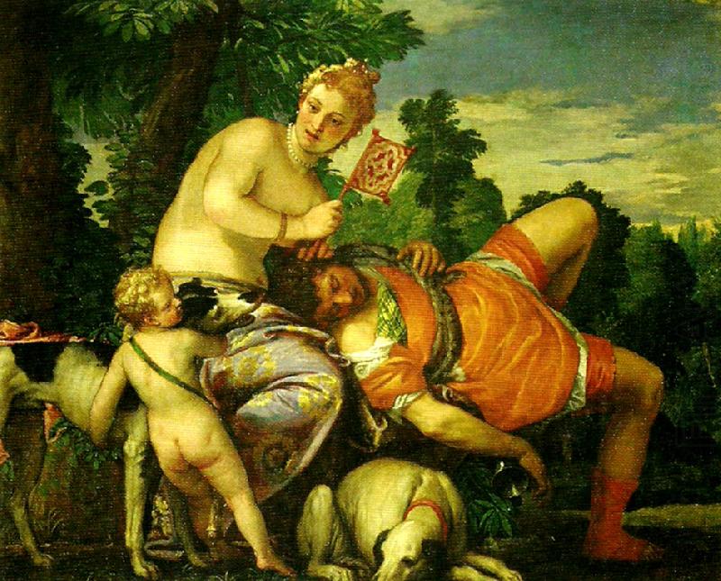 venus and adonis, Paolo  Veronese
